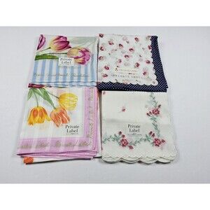 Private Label Lot Of 4 Handkerchief Neckerchief Bandana Scarf